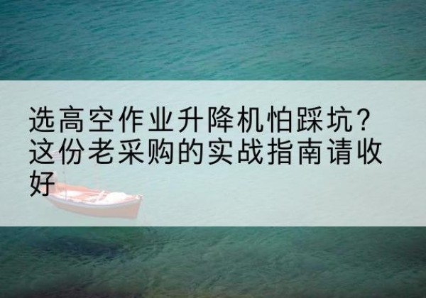樟树高空作业升降机厂家推荐-选高空作业升降机怕踩坑？这份老采购的实战指南请收好